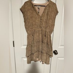 Newbury Kustom ruffle leopard print mini dress - size XL - NWT